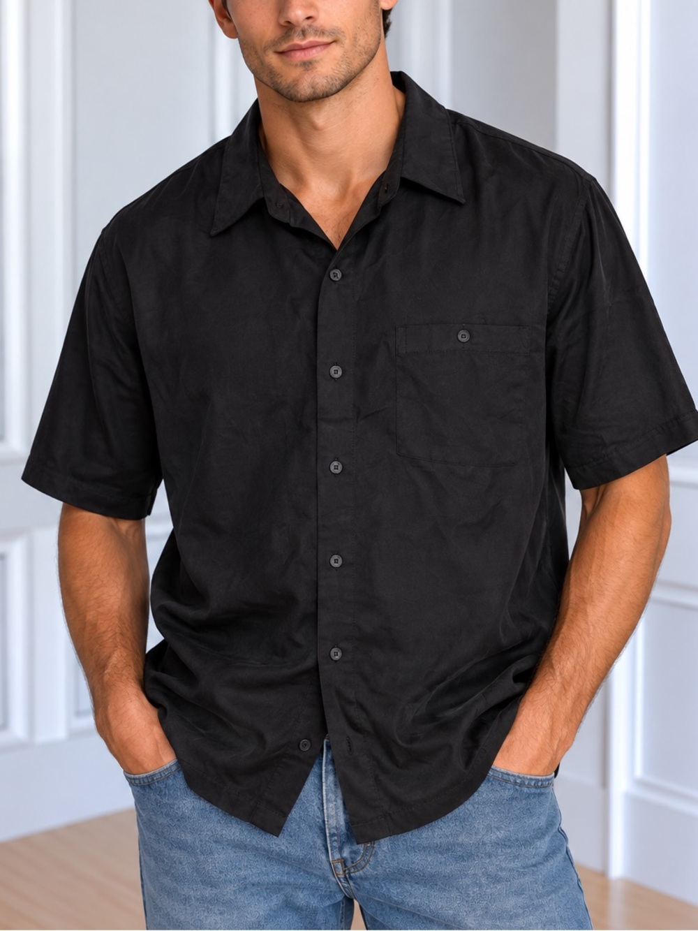 Bruno Sueded Shirt Black